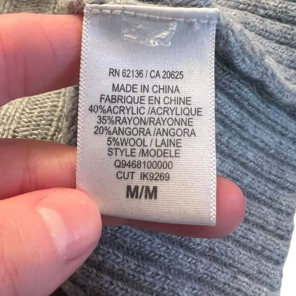 Guess grey angora & wool blend cable knit hoodie - Picture 5 of 8